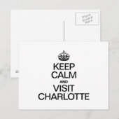 CARTE POSTALE GARDEZ LE CALME ET VISITEZ CHARLOTTE (Devant / Derrière)