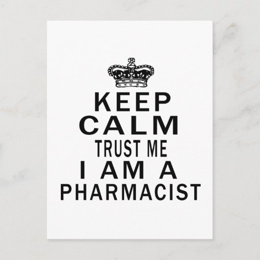 Carte Postale Gardez Le Calme Faites-moi confiance Je Suis Pharm (Devant)