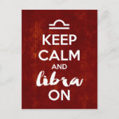 Carte Postale Gardez Le Calme Libra En Astrologie D'Anniversaire (Devant)