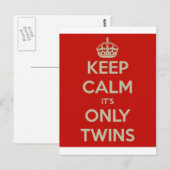 Carte Postale Gardez le calme que c'est seulement des jumeaux (Devant / Derrière)