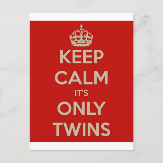 Carte Postale Gardez le calme que c'est seulement des jumeaux (Devant)
