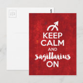 Carte Postale Gardez Le Sagittaire Calme À L'Anniversaire Rouge (Devant / Derrière)