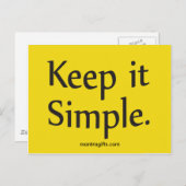 Carte Postale Gardez-le simple (Devant / Derrière)