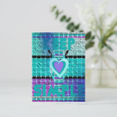 Carte Postale Gardez-le simple : Cyan Heart & Clarity Art Motif (Debout devant)