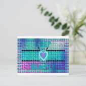 Carte Postale Gardez-le simple : Cyan Heart & Clarity Art Motif (Debout devant)