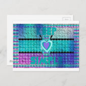 Carte Postale Gardez-le simple : Cyan Heart & Clarity Art Motif (Devant / Derrière)