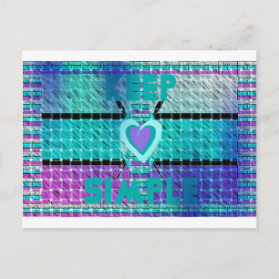 Carte Postale Gardez-le simple : Cyan Heart & Clarity Art Motif