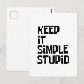 Carte Postale Gardez-Le Simple Et Stupide (Devant / Derrière)