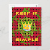 Carte Postale Gardez-le simple : Gratuit Rouge Tissé imprimé Flo (Devant / Derrière)