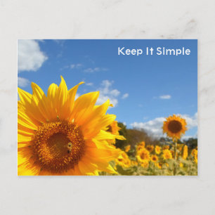 Carte Postale Gardez les choses simples avec les tournesols