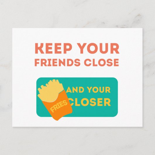 Carte Postale Gardez vos amis proches (Devant)