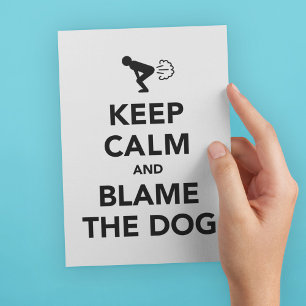 Carte Postale Gardez votre calme, blâmez le chien, propriétaire