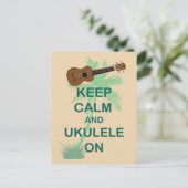 Carte Postale Gardez votre calme et continuez avec l'Ukulele Imp (Debout devant)