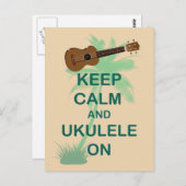 Carte Postale Gardez votre calme et continuez avec l'Ukulele Imp (Devant / Derrière)