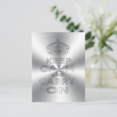 Carte Postale Gardez votre calme et continuez sur métal brillant (Debout devant)