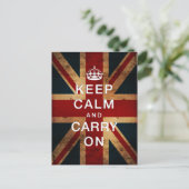 Carte Postale "Gardez votre calme et continuez" (Union Jack) (Debout devant)