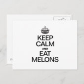 CARTE POSTALE GARDEZ VOTRE CALME ET MANGEZ DES MELONS (Devant / Derrière)