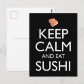 Carte Postale Gardez Votre Calme Et Mangez Du Sushi (Devant / Derrière)