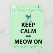 Carte Postale Gardez votre calme et miaulez encore (Devant / Derrière)