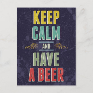 Carte Postale Gardez votre calme et prenez une bière