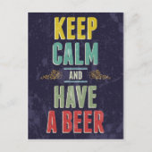 Carte Postale Gardez votre calme et prenez une bière (Devant)