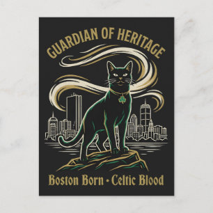 Carte Postale Gardien du patrimoine Boston Celtic Cat