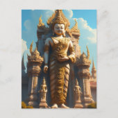 Carte Postale Gardien du temple thaïlandais doré (Devant)