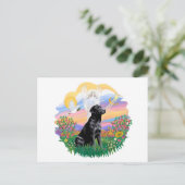 Carte Postale Gardien - Labrador Retriever noir (Debout devant)