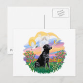 Carte Postale Gardien - Labrador Retriever noir (Devant / Derrière)