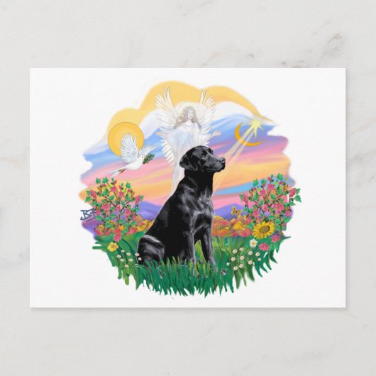 Carte Postale Gardien - Labrador Retriever noir (Devant)
