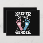 Carte Postale Gardienne De La Fête De Révélation De Genre Garçon (Devant / Derrière)