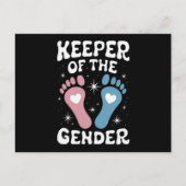 Carte Postale Gardienne De La Fête De Révélation De Genre Garçon (Devant)