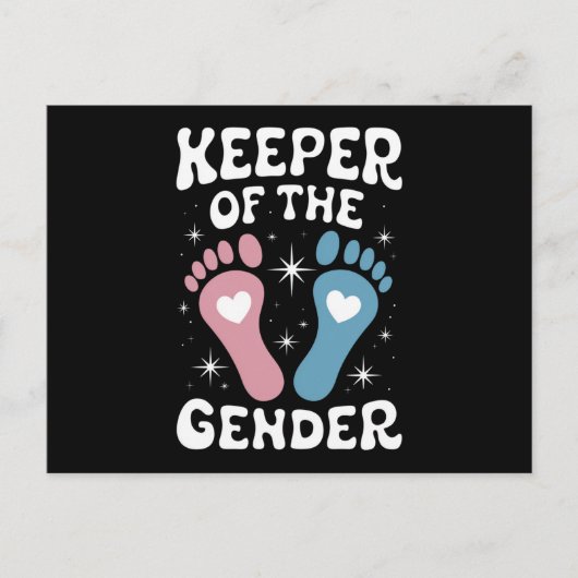 Carte Postale Gardienne De La Fête De Révélation De Genre Garçon (Devant)