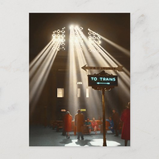 Carte Postale Gare - Chicago - Laisser la lumière 1943 (Devant)
