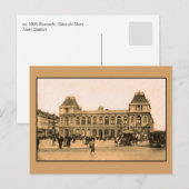 Carte Postale Gare de Bruxelles, Horsecar (Devant / Derrière)