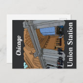 Carte Postale Gare de Chicago, IL union (Devant / Derrière)