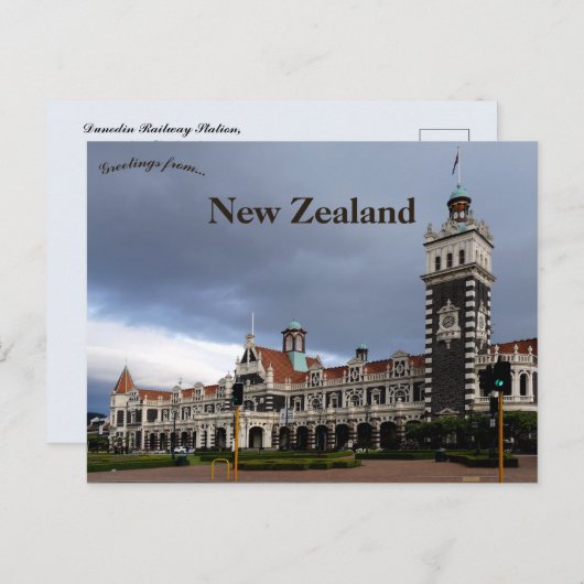 Carte Postale Gare de Dunedin Nouvelle-Zélande (Devant / Derrière)