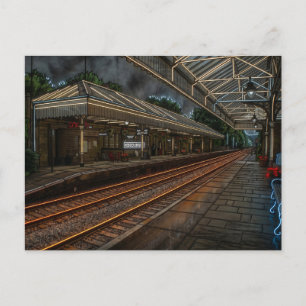 Carte Postale Gare de Hebden Bridge Art Néon Vintage