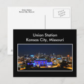 Carte Postale Gare de Kansas City Union en bleu (Devant / Derrière)