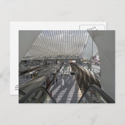 Carte Postale Gare de Liège-Guillemins (Devant / Derrière)