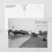 Carte Postale Gare d'Elmhurst, Illinois (Devant / Derrière)