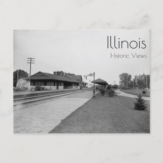 Carte Postale Gare d'Elmhurst, Illinois (Devant)