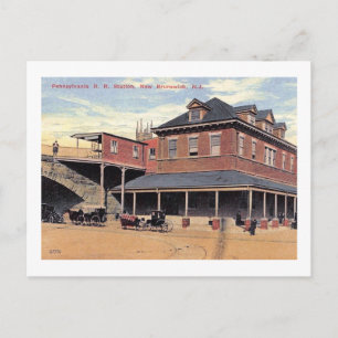 Carte Postale Gare ferroviaire, Nouveau-Brunswick, NJ Vintage