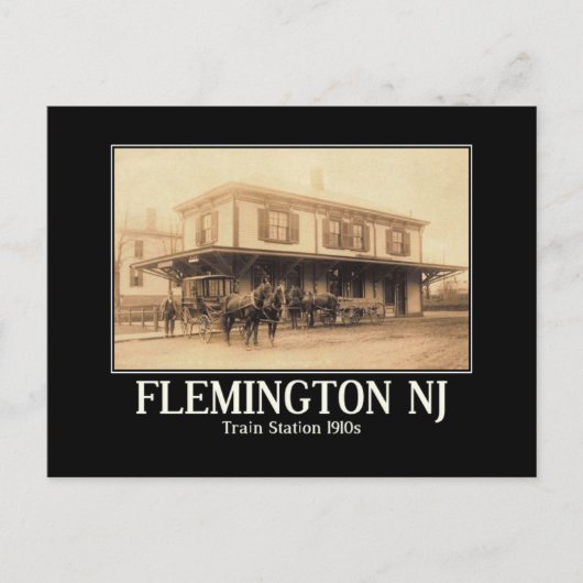 Carte Postale Gare Flemington NJ 1910 (Devant)
