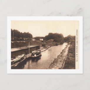 Carte Postale Gare, Lac Hopatcong, New Jersey Vintage