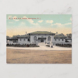 Carte Postale Gare, Morristown, New Jersey Vintage