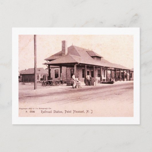 Carte Postale Gare, Point Pleasant, New Jersey Vintage (Devant)