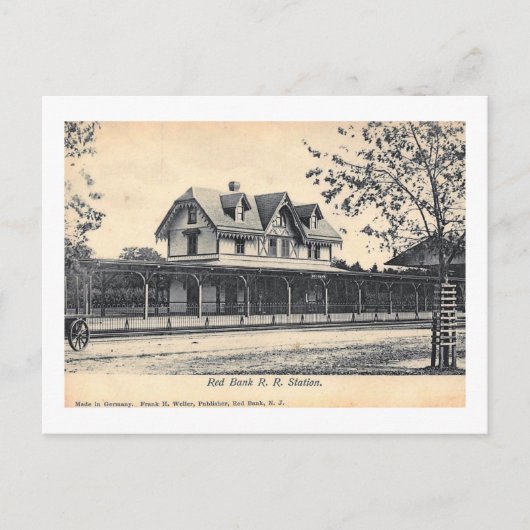 Carte Postale Gare, Red Bank, New Jersey Vintage (Devant)