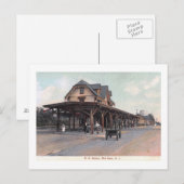 Carte Postale Gare, Red Bank, NJ 1908 Vintage (Devant / Derrière)