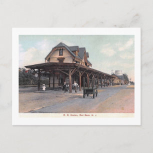Carte Postale Gare, Red Bank, NJ 1908 Vintage